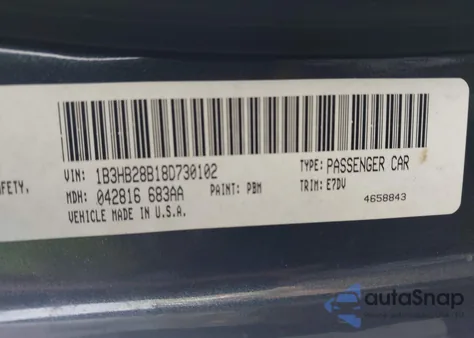 2008 Dodge Caliber Se из США, поврежденный, VIN 1B3HB28B18D730102